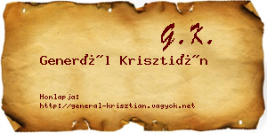 Generál Krisztián névjegykártya